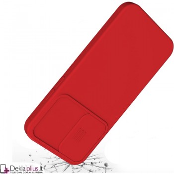 Švelnus guminis dėklas su kameros apsauga - raudonas (Samsung S21 Fe)